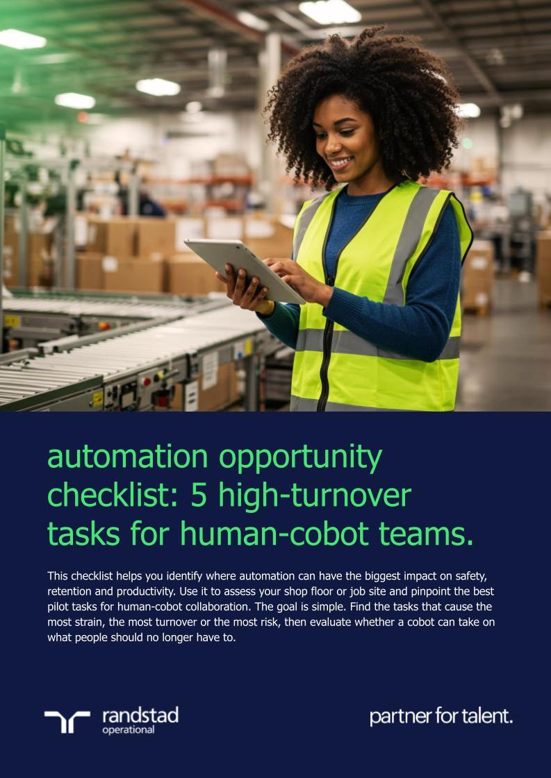 randstad-1-automation opportunity checklist 5 high-turnover tasks for human-cobot teams