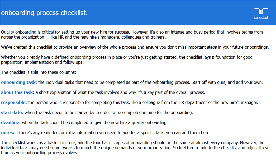 randstad-3-onboarding process checklist